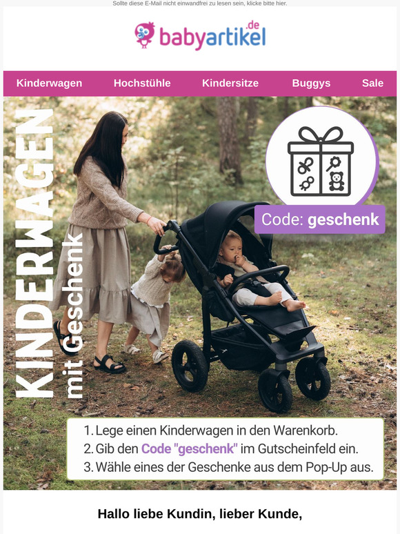 Das gab's noch nie: Wähle Dein Gratis-Geschenk zum Kinderwagen