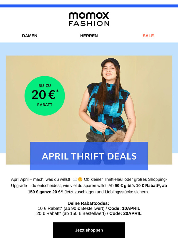 Thrift & Save: Bis zu 20 € Rabatt 💥