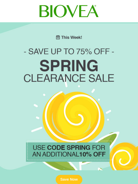 SPRING CLEARANCE SALE! Save Up to 75% off - While Supplies Last!