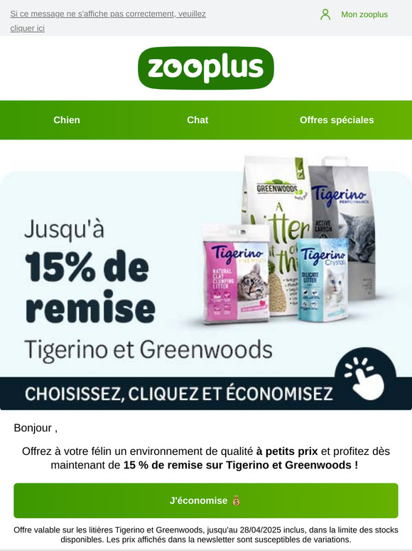 Économisez sur sa litière : jusqu'à 15 % de remise ! 💰