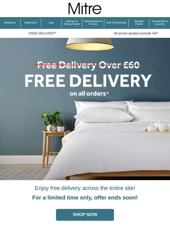 Hurry - free delivery starts NOW!
