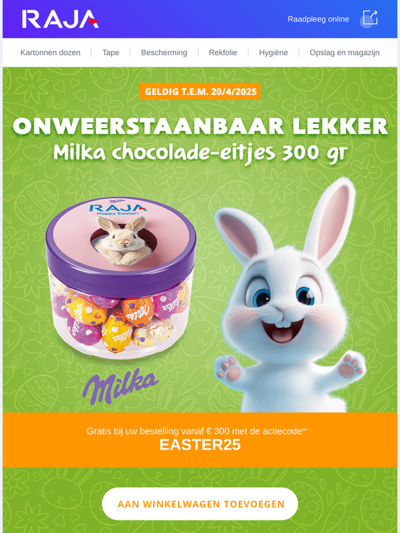🐰 Gratis Milka chocolade-eitjes bij uw bestelling vanaf € 300