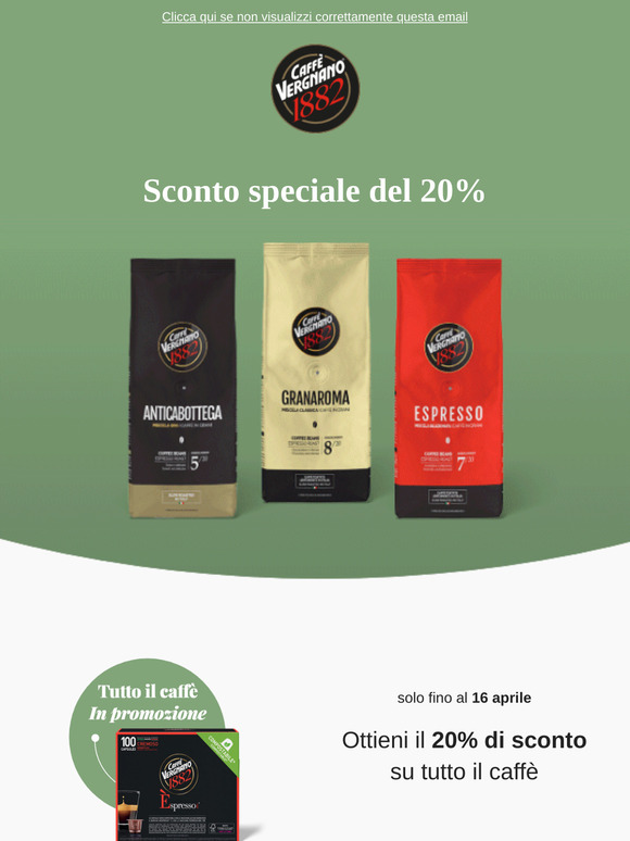 ☕ Sconto speciale del 20% su tutto il caffè 🌟