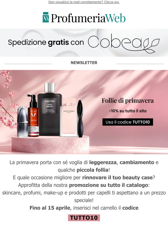 🌸 -10% su tutto: solo fino a domani!