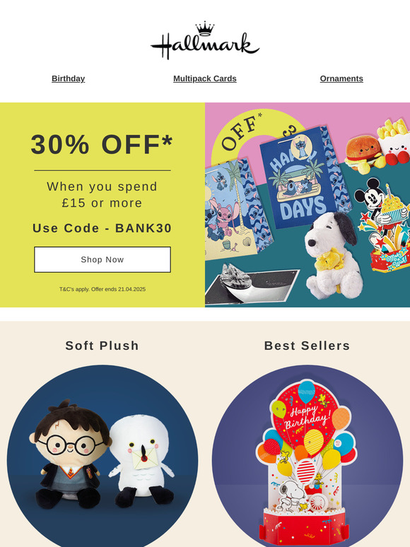 30% OFF -  Bank Holiday Offer Just For You