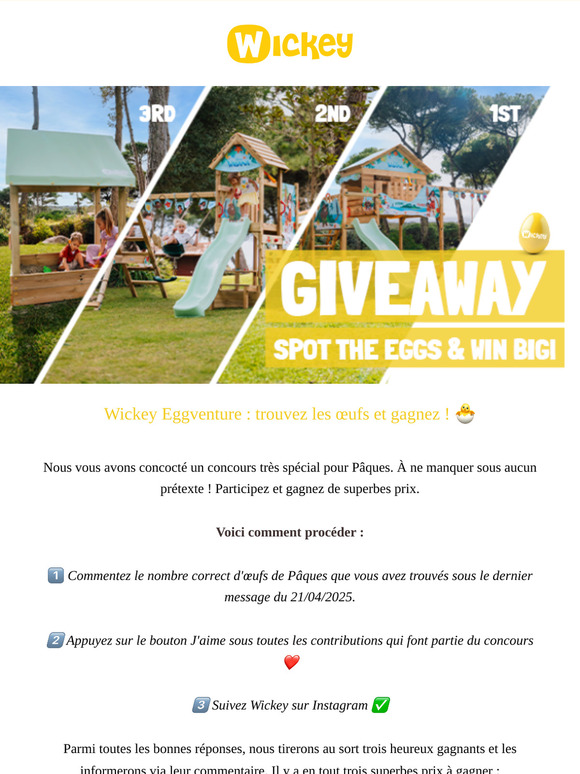 Wickey Eggventure : trouvez les œufs et gagnez ! 🐣