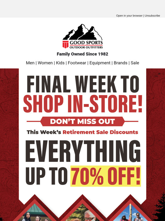 THE FINAL WEEK TO SHOP IN-STORE!