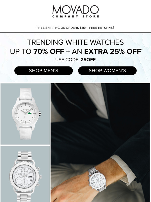 Get an extra 25% Off White Watches