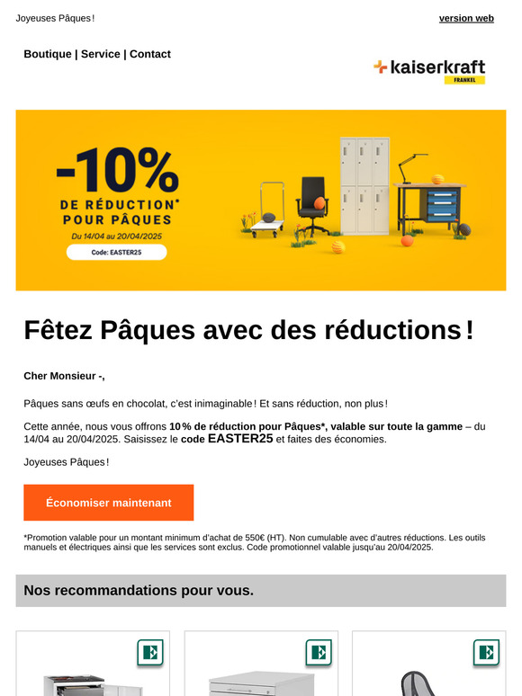 10 % de réduction* sur toute la gamme