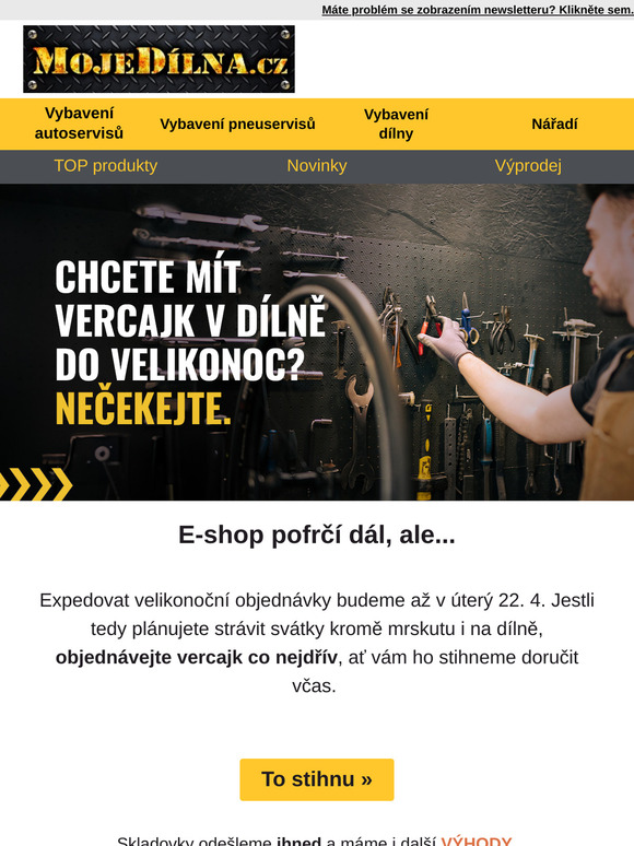 🔧 Chcete mít vercajk v dílně do Velikonoc?