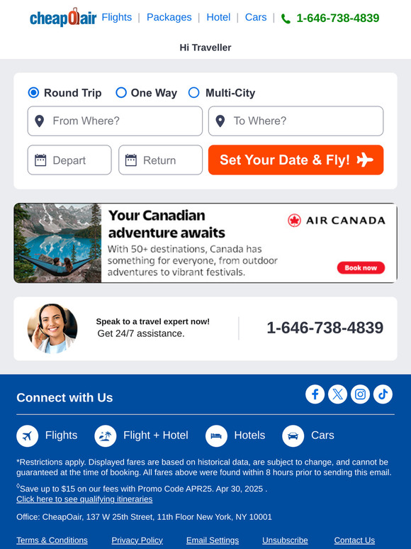 ✈  Discover Great Low Fares Today!