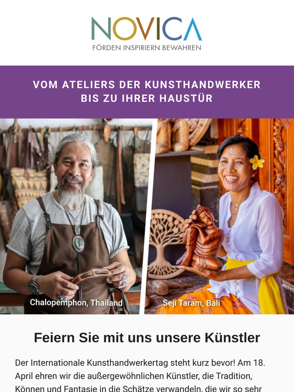 Ihr € 20 Rabattcode zum Internationalen Kunsthandwerkertag