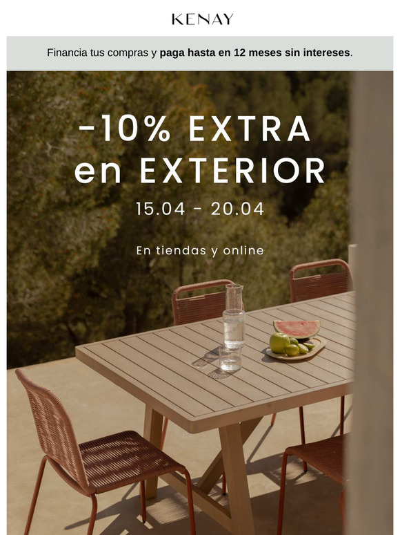 -10% EXTRA en EXTERIOR 🌳 Prepárate para el buen tiempo