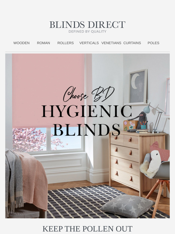 Breathe easy this spring with hygienic blinds + get 20% and FREE delivery