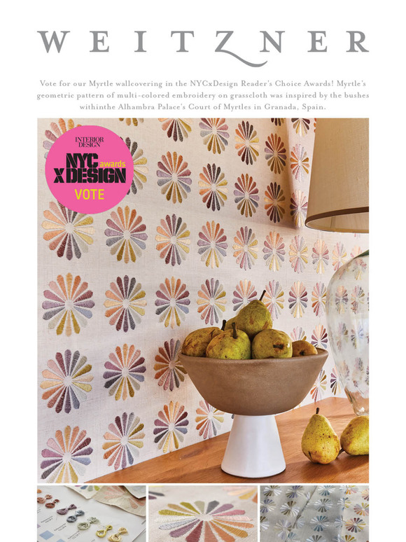 Vote for Weitzner's Myrtle, NYCxDesign 2025