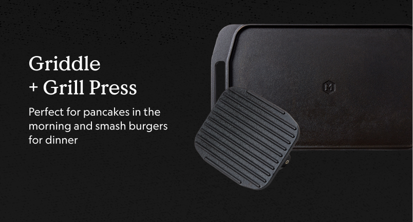 Cast Iron Reversible Griddle & Grill Press