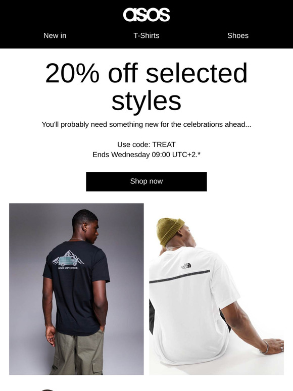 Don't miss 20% off selected styles