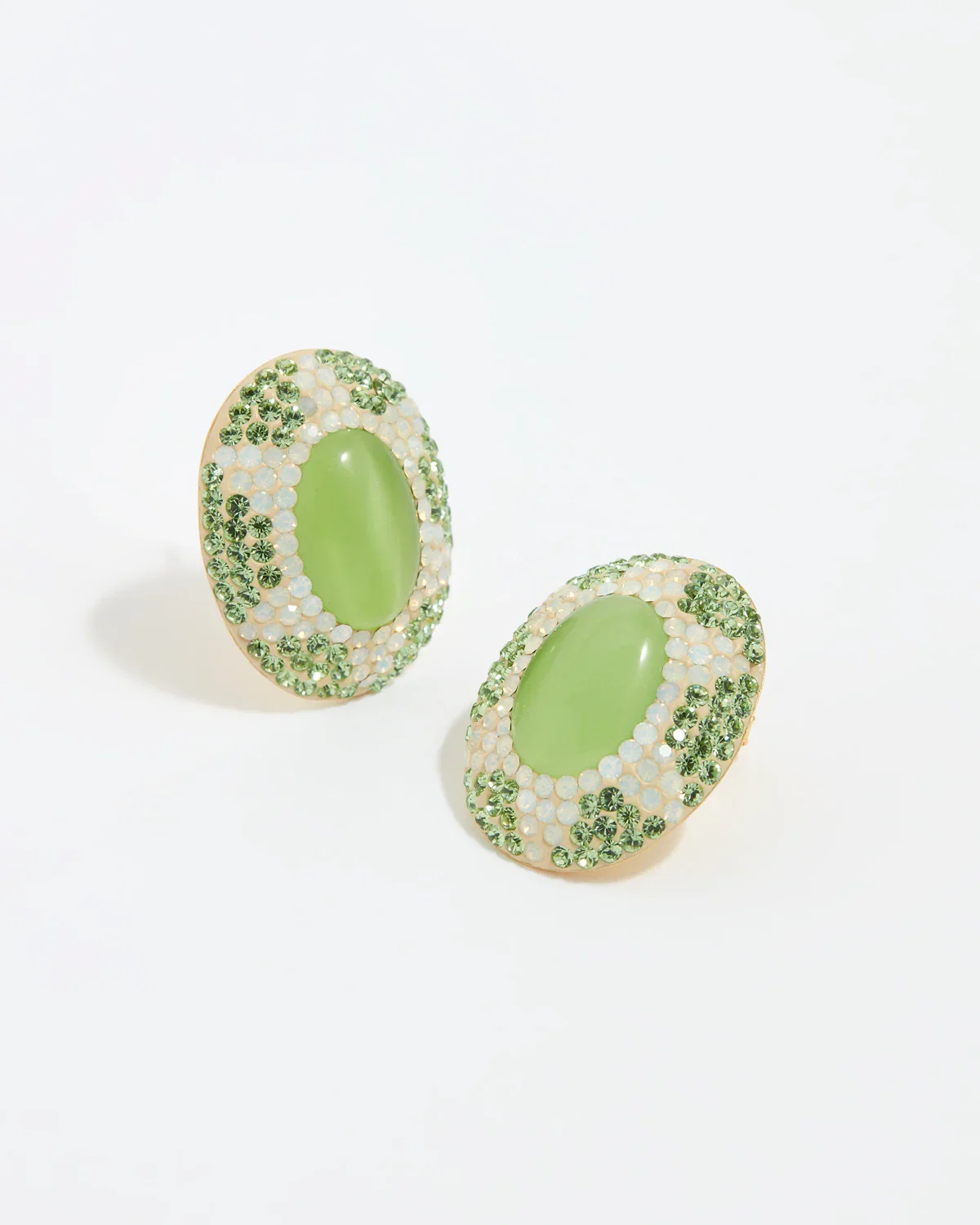 Image of Green Sun Stud Earrings