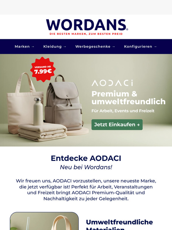🚨 Neue Marke bei Wordans: AODACI ist da!