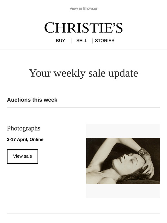 Upcoming auctions, recommended for you