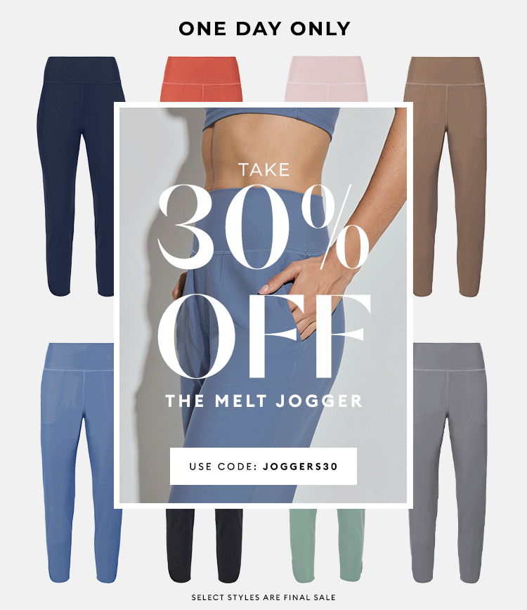 One day only - 30% off joggers - Shop Now