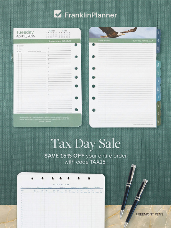 Tax Day Sale! TAKE 15% Off Every Order.
