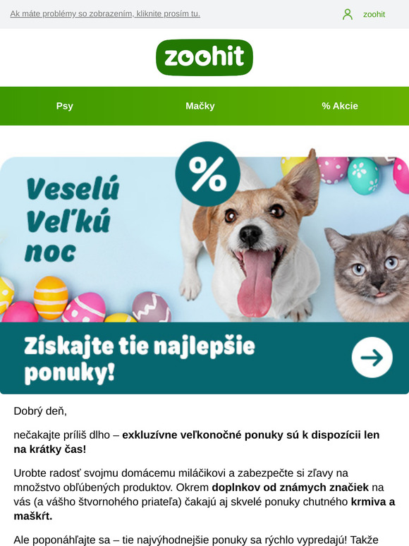 Posledná šanca: Veľkonočné zľavy!