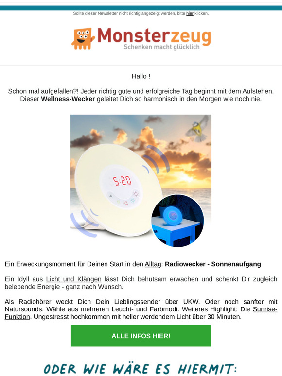 Herrlich erwachen dank Wellness-Wecker!! Sunrise-Dimmlicht, Radio, Natursounds!!