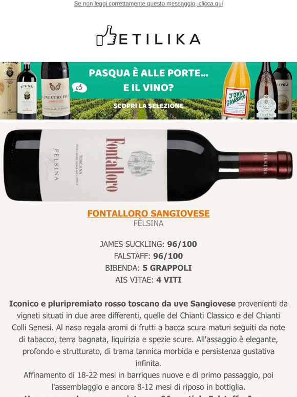 🍇Fontalloro Fèlsina 96 punti, Bianco Frizzante Jonny Gambato, Fiano Mastroberardino