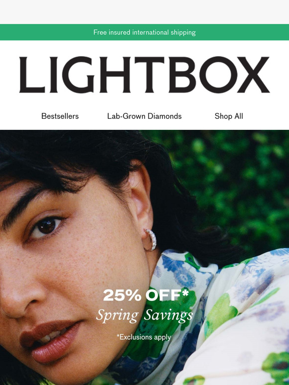 Spring savings = 25% off