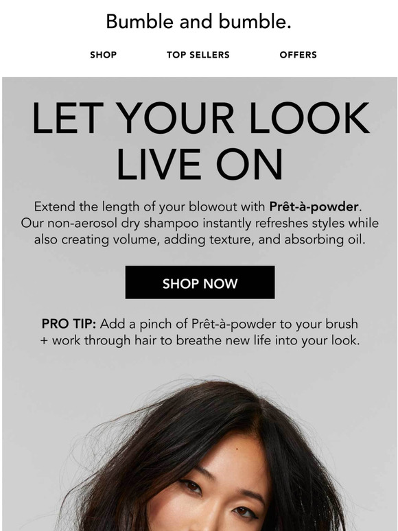 Day 3 hair is no problem for Prêt-à-powder