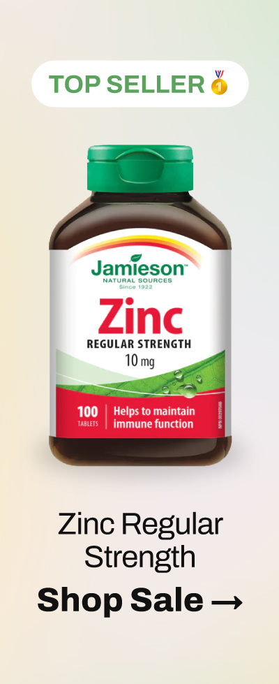 SHOP NOW Zinc Regular Strength Essential daily immune support and antioxidant protection in a gentle dose.