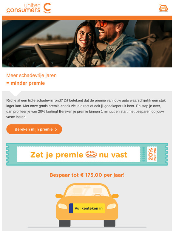 Rijd je al even schadevrij rond? Dan kun je goedkoper uit zijn met je autoverzekering! Zet nu je premie vast met 20% korting