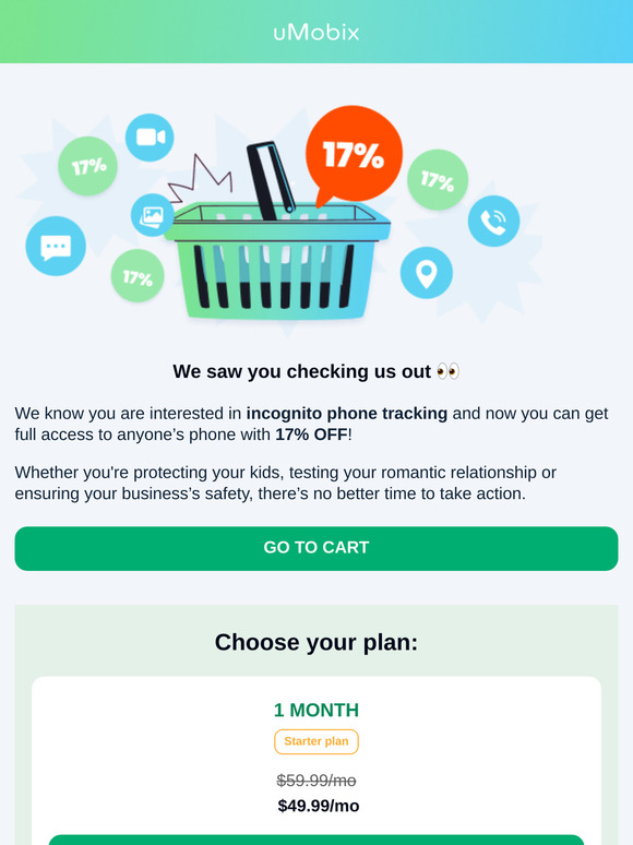 uMobix is patiently waiting in your cart - ready when you are!
