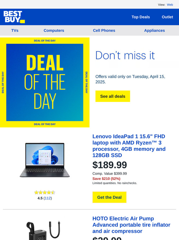 Today only: Save $210 on a Lenovo IdeaPad 1 15.6-inch FHD laptop, plus more