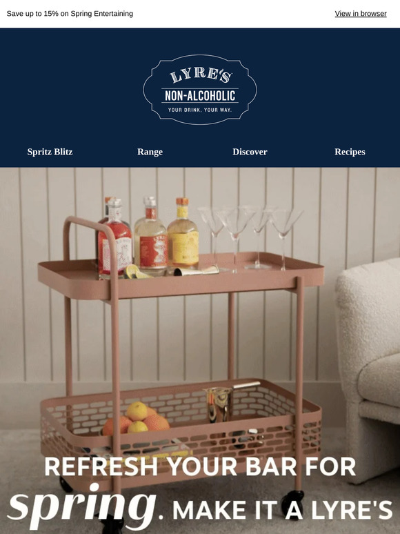 Your Bar Cart, Your Rules – Mix, Match & Save this Spring!