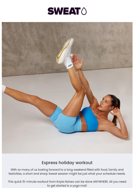 Your free 15-minute workout from Kayla 💌