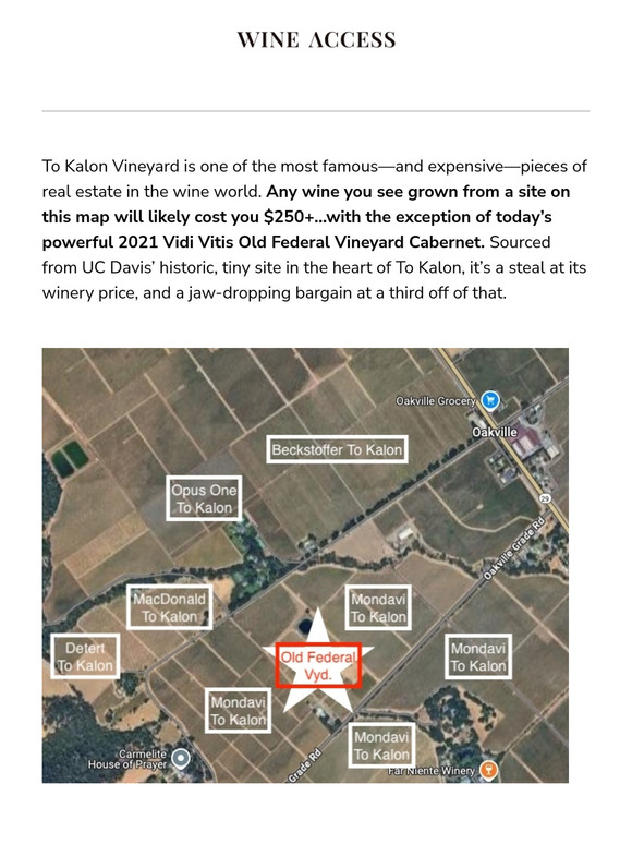 $66 Cabernet from the Heart of To Kalon