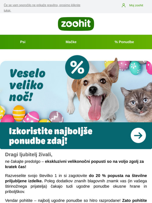 Zadnja priložnost: Do 20% velikonočni popust