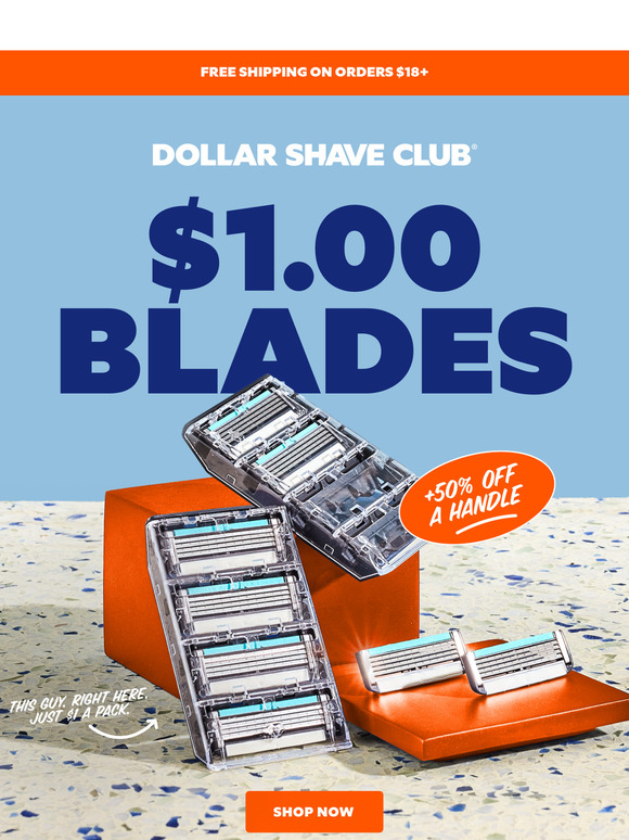 $1 razors + 50% off handles