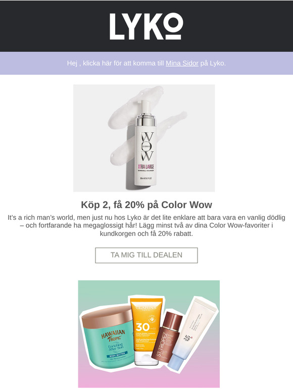 WOW! Köp 2, få 20% på Color Wow