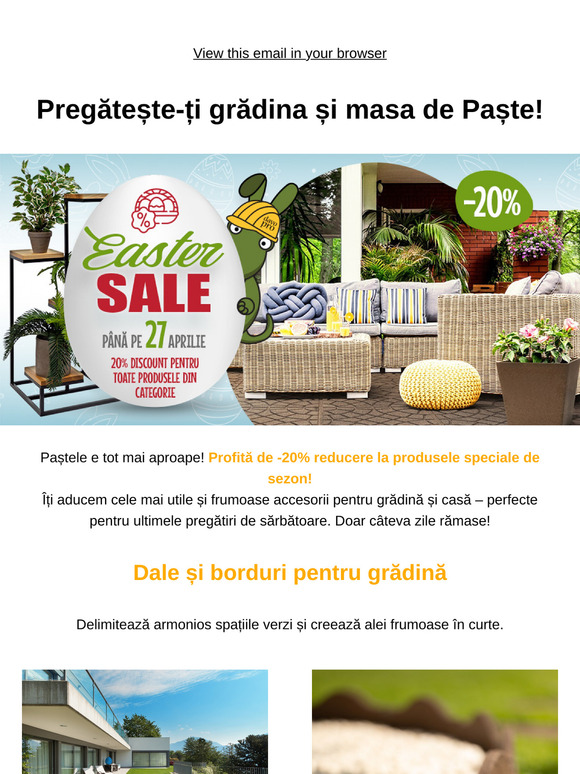 🎁 Ultimele zile cu -20% pentru Paște!