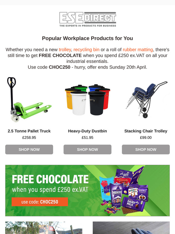 Free Chocolate Hamper with orders over £250! 🍫
