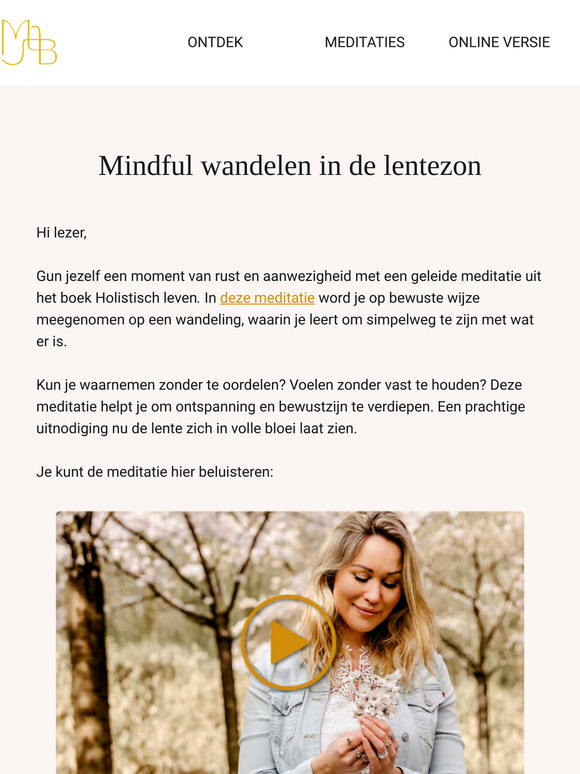 Een bewuste wandeling in de lentezon