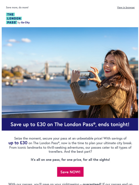 💥 Last Call: Up to £30 off The London Pass now