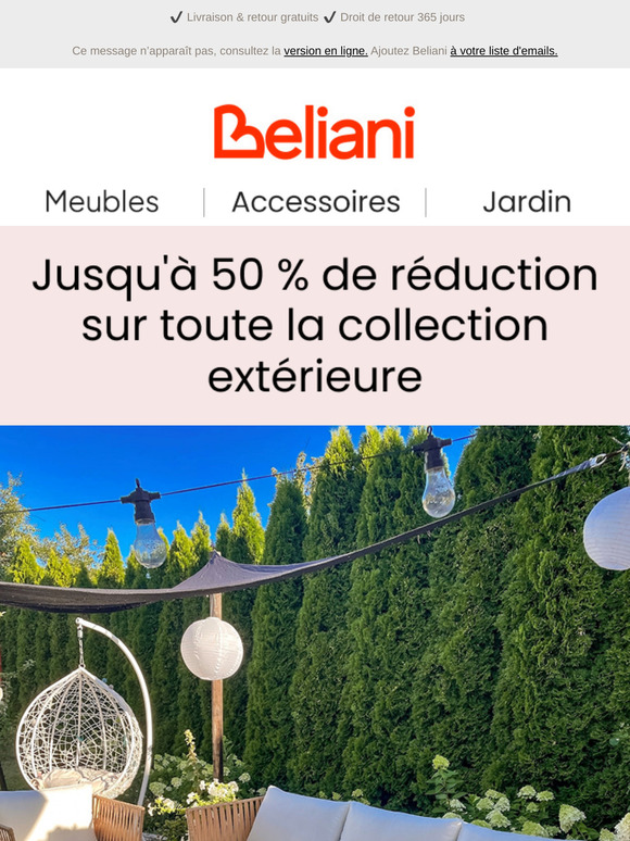 Jusqu'à - 50 % sur toute la collection extérieure