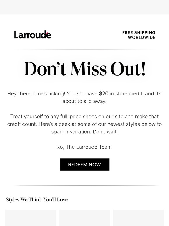 Your $20 In Store Credit Is Waiting