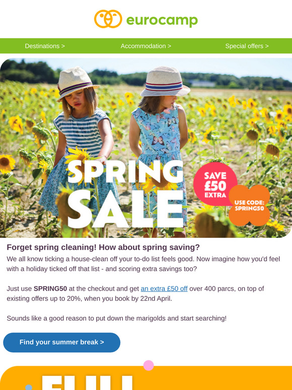 Spring into summer with an extra £50 off