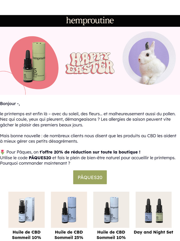 Allergies de saison ? Le CBD peut t’aider (et il est à -20%)