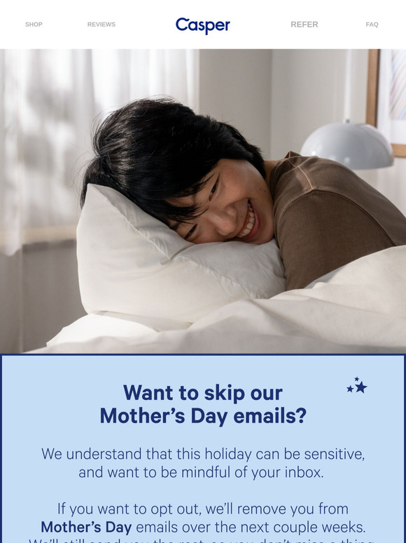 Want to opt out of Mother’s Day emails?